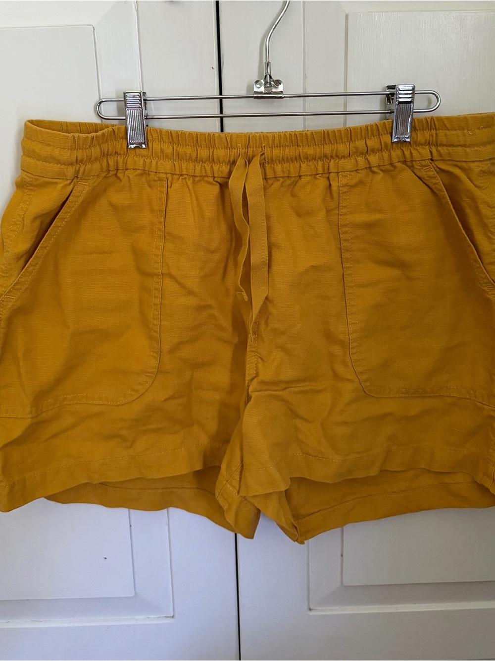J. CREW Women's Drawstring Linen-Blend Shorts in Mustard